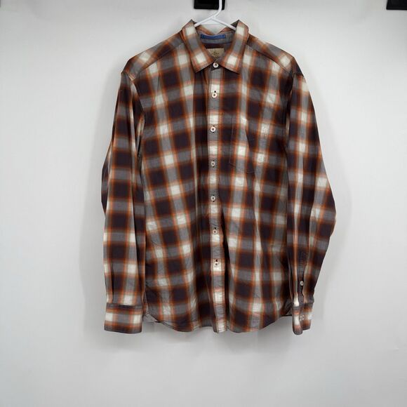 Tommy Bahama Mens LS Button Check Plaid Shirt L Preppy Business Casual - Picture 1 of 8